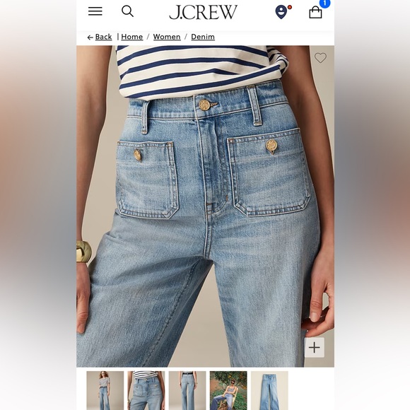 J. Crew Sailor denim trouser in Blue River wash - Picture 2 of 6